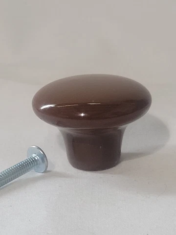 Vintage Brown Ceramic Cabinet Pull Knobs NEW OLD STOCK Cover