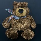 Gund Spencer Brown Teddy Bear Plush 11" Stuffed Animal Plaid Bow Shaggy 15147