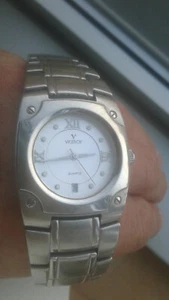 Viceroy 46178 SQUARE STEEL WHITE DIAL VINTAGE WATCH MONTRE RELOJ OROLOGIO UHR - Imagen 1 de 8
