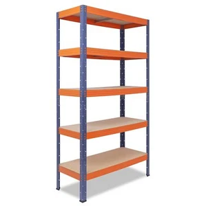 shelfplaza PRO Metallregal Schwerlastregal blau-orange, 180 cm hoch, 12 Variante - Bild 1 von 8