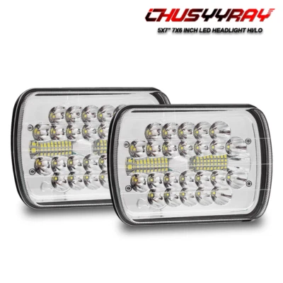 Faro LED de haz alto/bajo Halo DRL para camioneta Jeep J10 J20 1974-1988 5x7" 7x6 pulgadas Foto 1 de 4