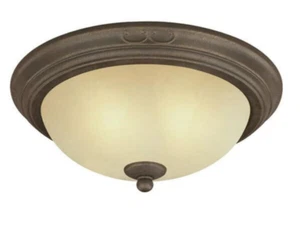 Accesorio de techo de bronce de ébano de 2 luces Westinghouse luz de montaje al ras - Imagen 1 de 3