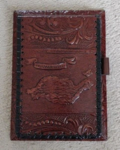 Faux Leather A6 Padfolio Writing/Drawing Notepad Cover Holder From Lanzarote. - Picture 1 of 3