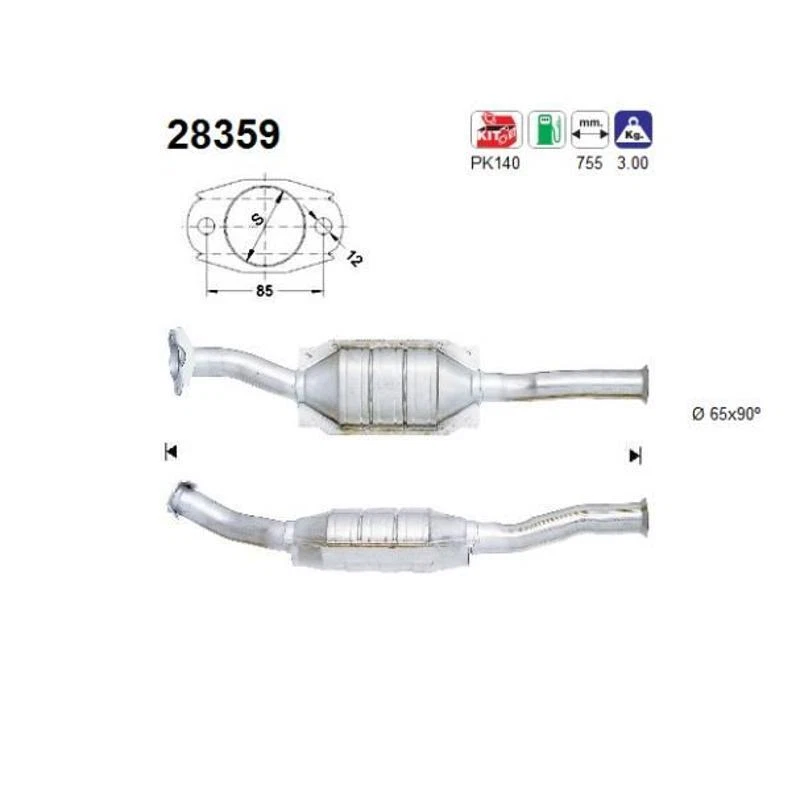 AS 28359 Catalyseur Pour Peugeot Partner Combispace Partner 306 306 Break - Photo 1/1