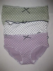Shein girls 10-11yrs 12-13yrs 3pk polka dot w/bows ribbed bikini panties kawaii - Picture 1 of 2