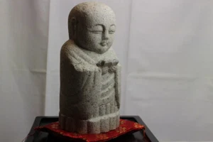 Japanese Stone Buddha Jizo Bosatsu Seki butsu Garden Ornament 20cm Good Luck New - Picture 1 of 5