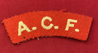 One British Army Cloth Shoulder title - Army Cadet Force - white on red