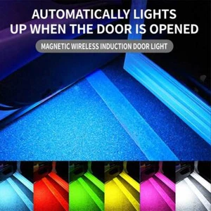 Car Door LED Light Magnetic Control USB Charging Colorful Emergency Signal Lamp - Picture 1 of 11