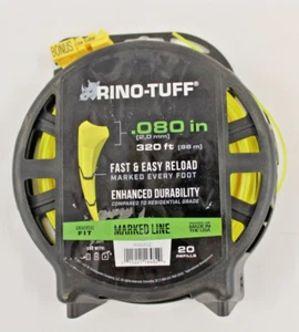 Rino-Tuff .080" x 320' Marked Trimmer Line Spool w/Cutter Universal String Edger - Picture 1 of 2
