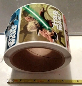 SandyLion Star Wars Saga Adesivi Rotolo da 250 - 4 Disegni Luke Han Yoda Vader  - Foto 1 di 6