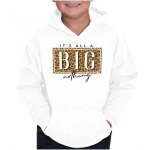 Leopard Print Attitude Its All A Big Nothing Youth Hooded Sweatshirt Boy or Girl - Picture 1 of 7