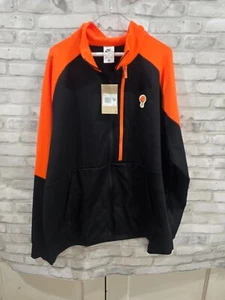 Nike Men Full Zip Peace Love Neon Orange Black Athletic Jacket Size XXL $90 - Picture 1 of 12