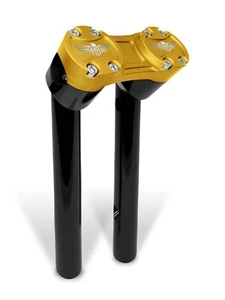 HeinzBikes 6" CLUBSTYLE PULLBACK RISER: 1 1/4 pulgadas negro dorado - Imagen 1 de 12