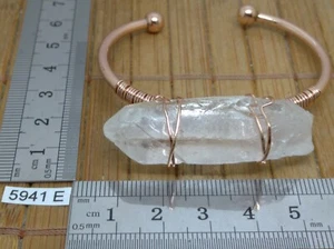 Bracelet reglable avec grosse pointe de quartz en CRISTAL DE ROCHE lithotherapie - Imagen 1 de 4