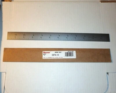 Regla de acero Starrett C374-12 con graduaciones de encogimiento **NUEVO** Foto 1 de 4