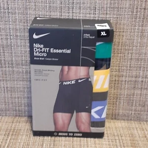 New Nike Dri Fit 3 Pack Boxer Brief Microfiber XL 3 Different Color WaistBand - Picture 1 of 6