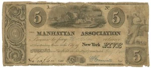 1838 Manhattan Association New York 5 $ (L2111) - Bild 1 von 2