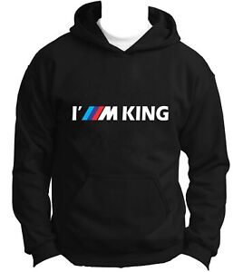 BMW M King Sweat à capuche NEUF DTG imprimé logo sweat-shirt incroyable amoureux de la voiture cadeau