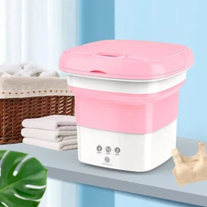Mini Folding Washing Machine Portable For Clothes With Dryer Bucket Travel Wash - Picture 1 of 10