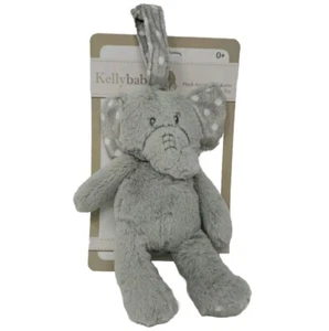 Kelly Baby Kellytoy Elephant Plush 8" Rattle Toy Lovie Lovey Stuffed Animal Gray - Picture 1 of 12
