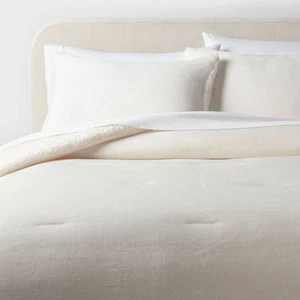 3pc Cozy Faux Shearling Comforter and Sham Set - Threshold - Picture 1 of 12