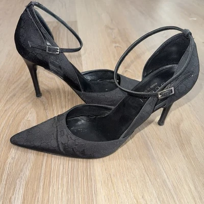 Gucci Black Microguccissima D'orsay Pumps - Size 8 - Image 1 of 4