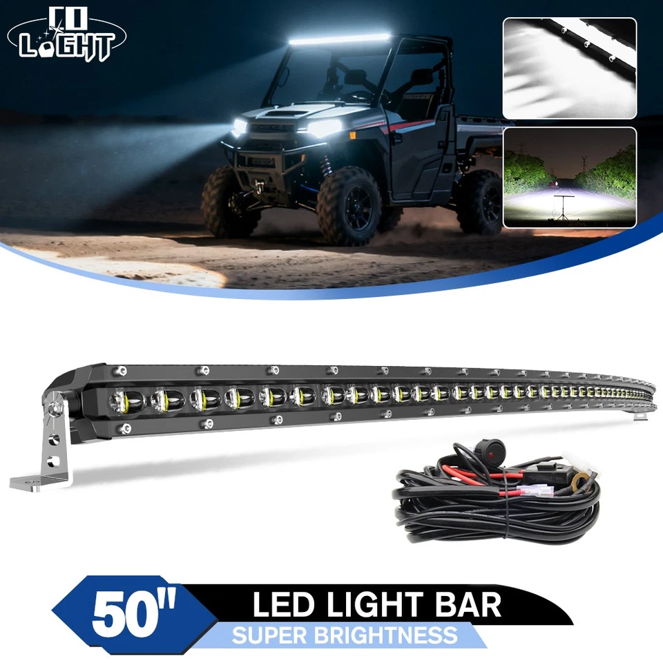 Alambre de barra de luz LED curvado delgado 6D para Polaris Ranger XP 570/900/1000 Crew 6D Foto 1 de 4