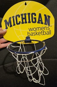 Michigan Wolverines Mini Basketball Net Hoop Woman's NCAA Mancave Game Hang Wall - Picture 1 of 8