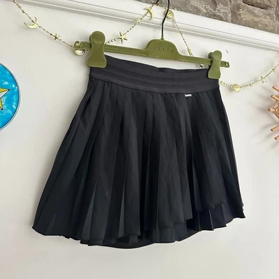 Vintage 2000s Y2K black pleated mini skirt / skort - Image 1 of 4