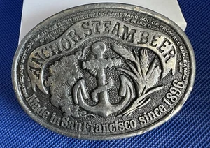 Anchor Steam Beer Belt Buckle San Francisco Bergamot Brass Works 1975 Vtg USA - Picture 1 of 14
