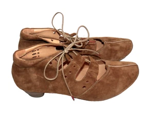 THINK AIDA DAMENSCHUHE PUMPS SCHNÜRPUMPS LOCHMUSTER 41 COGNAC #16-BN# NEU! - Bild 1 von 7