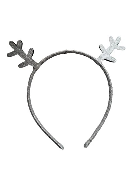 NEW Child Size Silver Glitter Reindeer 1cm Wide Aliceband Fancy Dress Christmas - Image 1 of 1