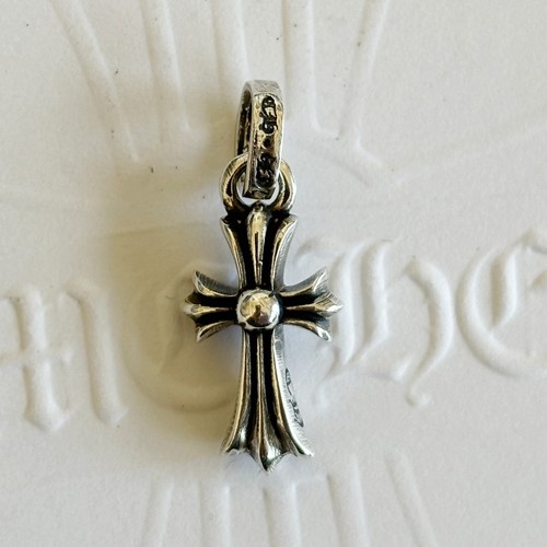 CHROME HEARTS Charm Croce Grassa Bambino Cuori Cromati 100% Autentico
