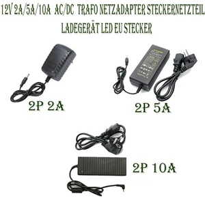 FUENTE DE ALIMENTACIÓN 12V voltios 2A/5A/10A transformador adaptador de corriente enchufe cargador LED - Imagen 1 de 20