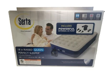 Serta Perfect Sleeper 18" Raised Double High Queen Air Mattress w/ Electric Pump - Image 1 of 4