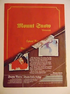 1977 MOUNT SNOW VERMONT SKI vintage print ad - Picture 1 of 1