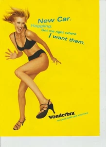 WONDERBRA 2 sided yellow ad lingere bras underwear sets 1987 vintage ad Vogue - Picture 1 of 2
