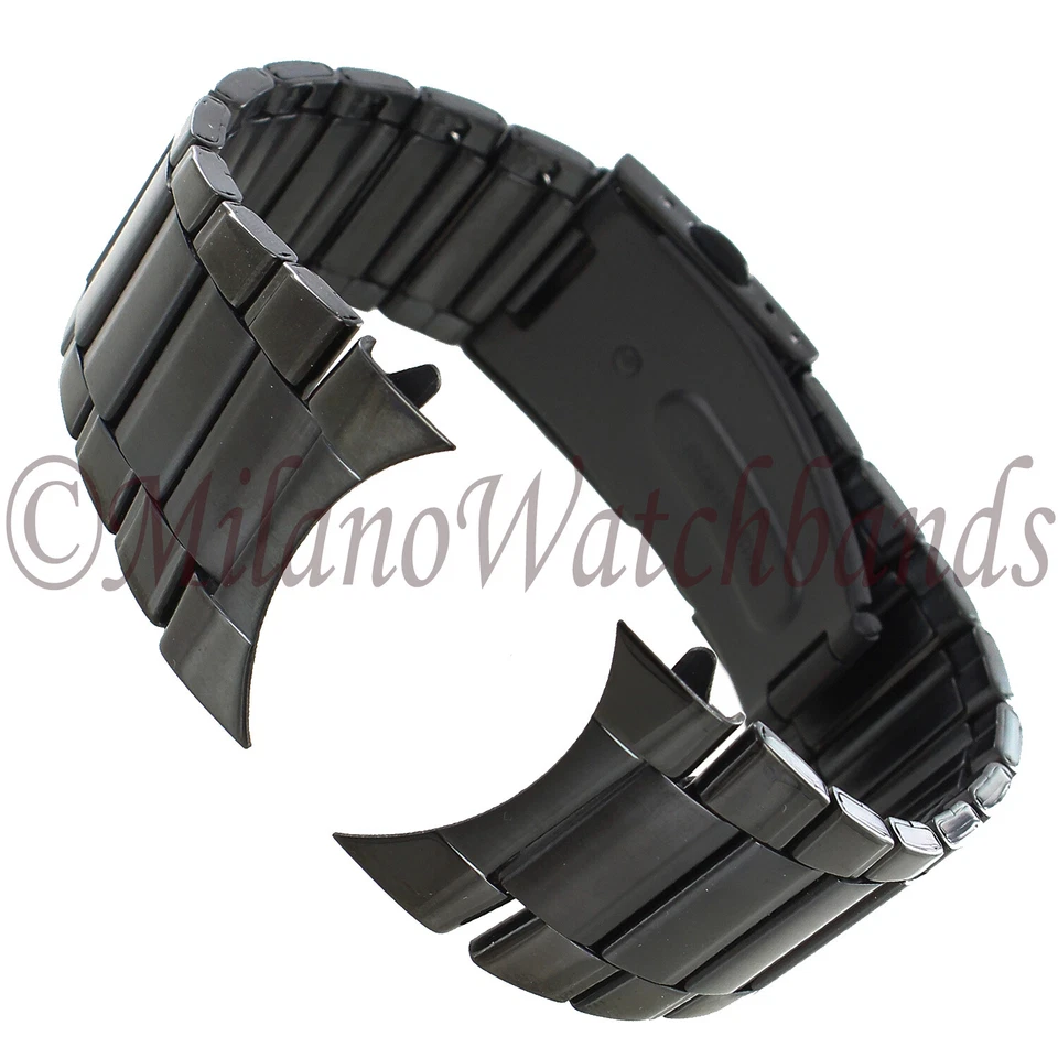 26mm deBeer Curved/Straight Black PVD OysterLink Stainless Button Clasp Band 294 - Image 1 of 4