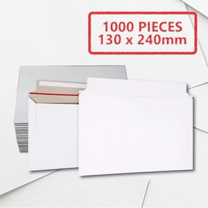 1000x 300gsm #DLX 130 x 240mm Semi Rigid Business Envelope Hard Tough Mailer Bag - Picture 1 of 12