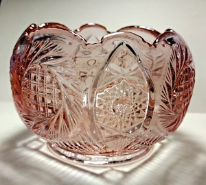 Fenton Amethyst Pink Rose Bowl Starburst 1980's - Picture 1 of 3