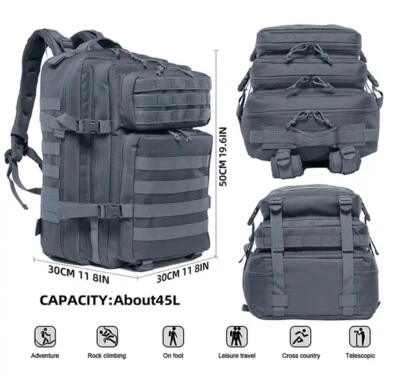 Mochila táctica 45 L Mochila militar Paquete de asalto de 3 días Mochila Bolso Foto 1 de 3