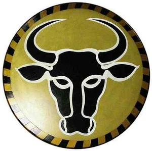 Christmas VIKING GREEK GOLD BULL SHIELD Gift VK18 - Picture 1 of 2
