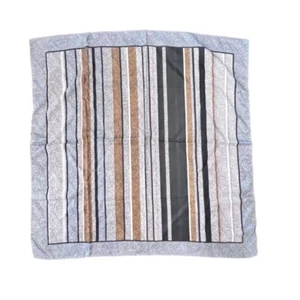 Glentex Striped Scarf Large Square Style 26.5" x 26.5" Vintage Neutral Colors - Picture 1 of 8