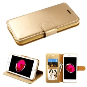 For Samsung j3 2018 Leather Flip Wallet Phone Holder Protective Cover GOLD - Photo 1 sur 1