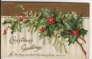Vintage Postcard Christmas: Holly - Picture 1 of 2