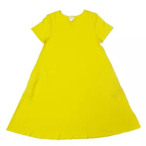 M Womens LuLaRoe Jessie Pocket Dress Solid Yellow 130850 - Picture 1 of 3