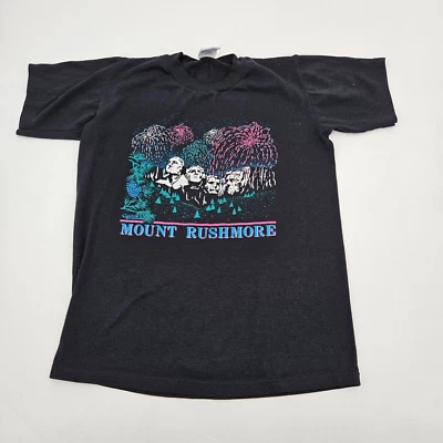 Camisa vintage Mount Rushmore 1991 juvenil talla grande Dakota del Sur fuegos artificiales negra Foto 1 de 4