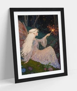 BEAUTIFUL FOREST FAIRY -FRAMED WALL ART POSTER PAPER PRINT - Picture 1 of 10