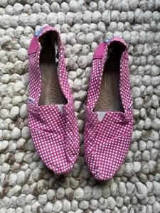 TOMS women pink white polka dot size w6 - Picture 1 of 6