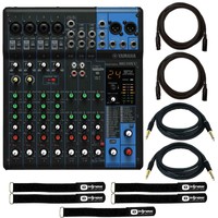 Yamaha MG10XU 10 Input Effects USB EQ Filters Stereo Mixer w 20' XLR Cables